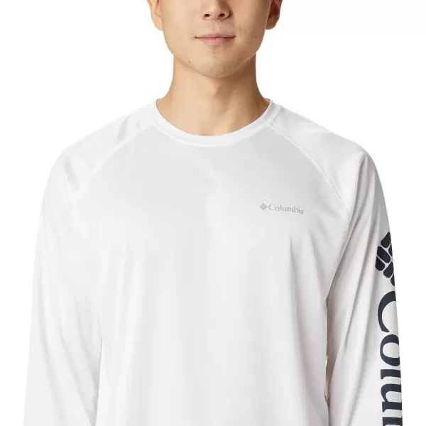 imageColumbia Mens Fork Stream Long Sleeve ShirtWhiteCollegiate Navy Logo