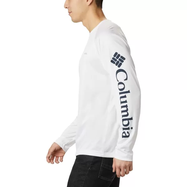 imageColumbia Mens Fork Stream Long Sleeve ShirtWhiteCollegiate Navy Logo