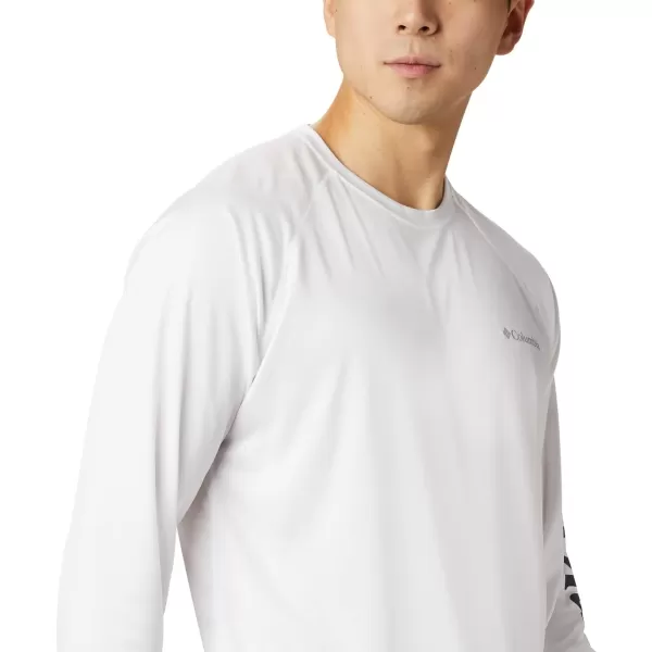 imageColumbia Mens Fork Stream Long Sleeve ShirtWhiteCollegiate Navy Logo