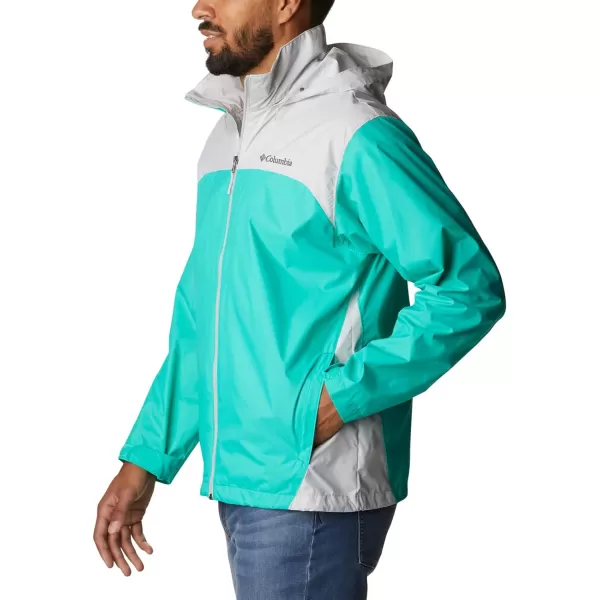 imageColumbia Mens Glennaker Rain JacketElectric Turquoise  Nimbus Grey
