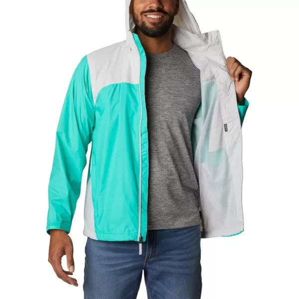 imageColumbia Mens Glennaker Rain JacketElectric Turquoise  Nimbus Grey