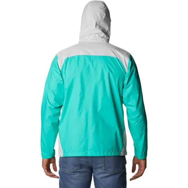 imageColumbia Mens Glennaker Rain JacketElectric Turquoise  Nimbus Grey