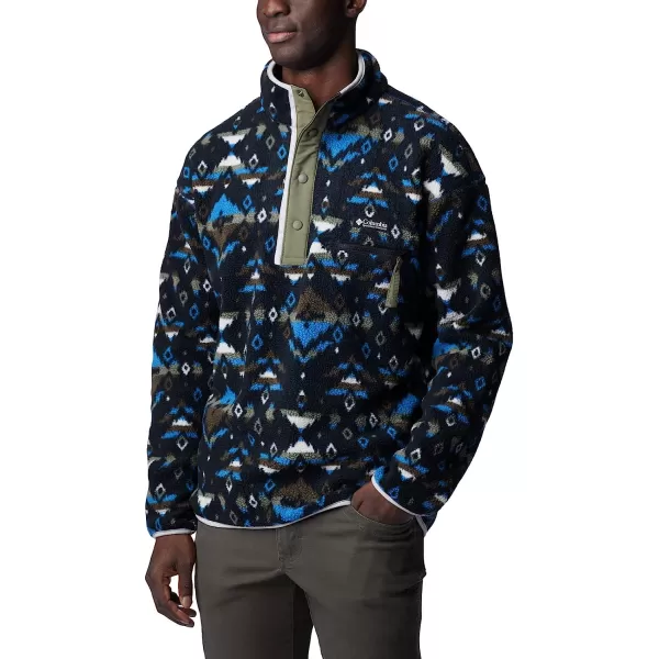 imageColumbia Mens Helvetia Half Snap FleeceBright Indigo Rocky Mountain Print