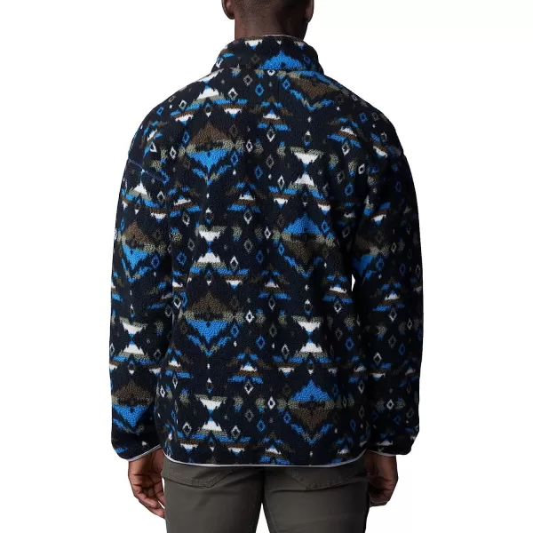 imageColumbia Mens Helvetia Half Snap FleeceBright Indigo Rocky Mountain Print