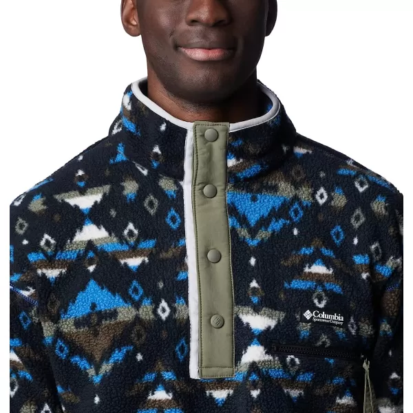 imageColumbia Mens Helvetia Half Snap FleeceBright Indigo Rocky Mountain Print