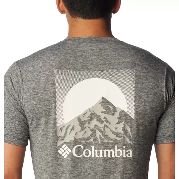 imageColumbia Mens Kwick Hike Back Graphic Short Sleeve TeeBlack HeatherMoonscape