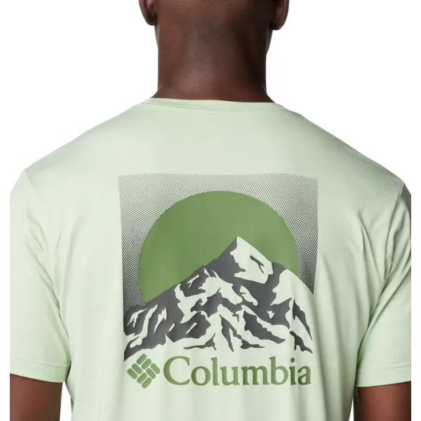 imageColumbia Mens Kwick Hike Back Graphic Short Sleeve TeeSage Leaf HeatherMoonscape