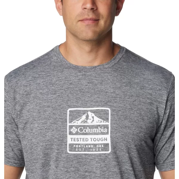 imageColumbia Mens Kwick Hike Graphic Short Sleeve TeeBlack HeatherTested Tough Pdx