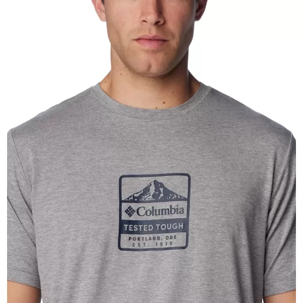 imageColumbia Mens Kwick Hike Graphic Short Sleeve TeeBoulder HeatherTested Tough Pdx