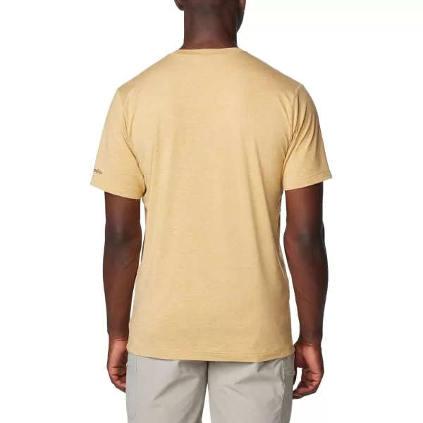 imageColumbia Mens Kwick Hike Graphic Short Sleeve TeeLight Camel HeatherCsc Box Treeline