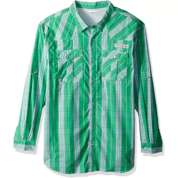 imageColumbia Mens Low Drag Offshore Short Sleeve ShirtDark Lime Plaid
