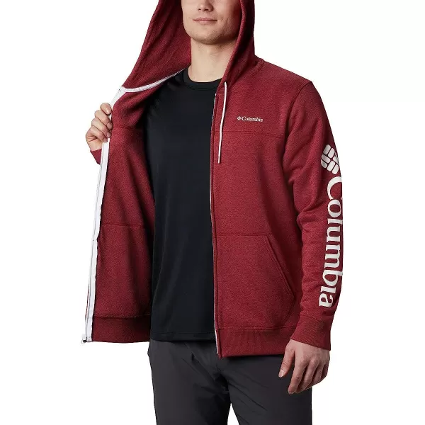 imageColumbia Mens M Columbia Logo Fleece FZRed Jasper HeatherWhite