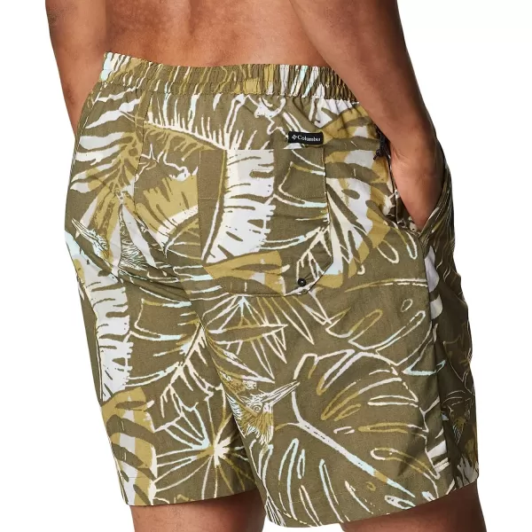 imageColumbia Mens M Summerdry ShortStone Green King Palm Multi