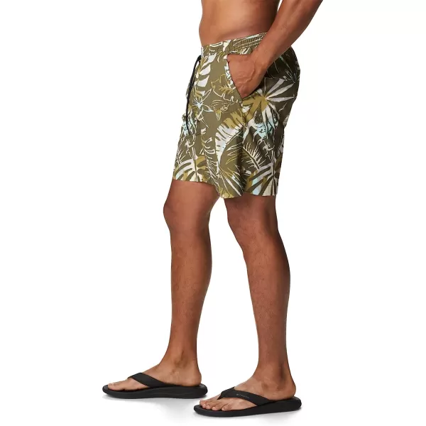 imageColumbia Mens M Summerdry ShortStone Green King Palm Multi