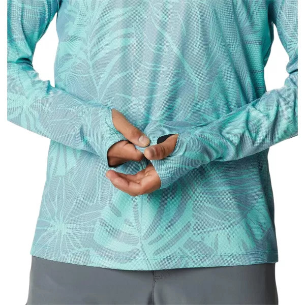 imageColumbia Mens M Sun Deflector Summerdry Ls ShirtDeep Marine King Palms