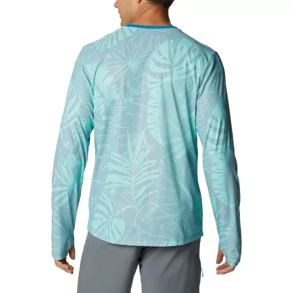 imageColumbia Mens M Sun Deflector Summerdry Ls ShirtDeep Marine King Palms