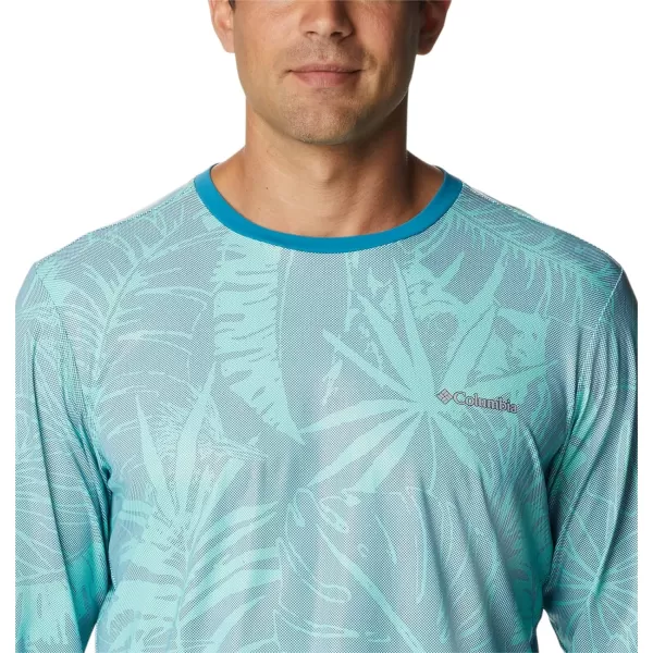 imageColumbia Mens M Sun Deflector Summerdry Ls ShirtDeep Marine King Palms