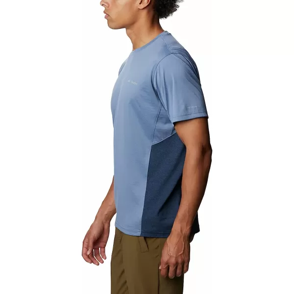 imageColumbia Mens M Zero Ice CirroCool Ss ShirtBluestoneCollegiate Navy Heather