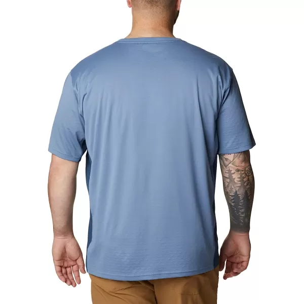 imageColumbia Mens M Zero Ice CirroCool Ss ShirtBluestoneCollegiate Navy Heather