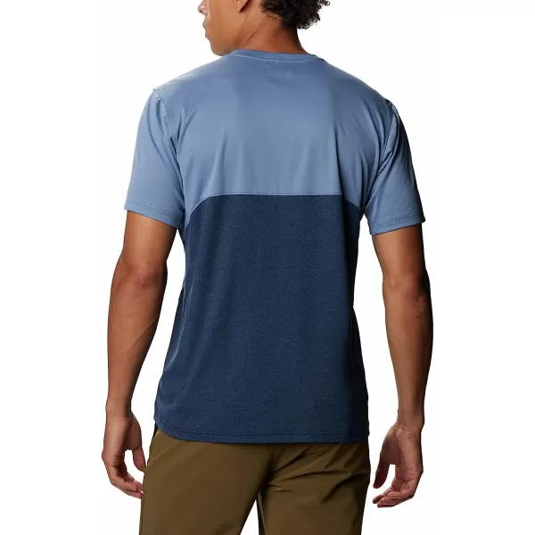 imageColumbia Mens M Zero Ice CirroCool Ss ShirtBluestoneCollegiate Navy Heather