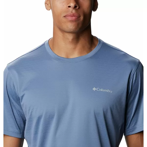 imageColumbia Mens M Zero Ice CirroCool Ss ShirtBluestoneCollegiate Navy Heather