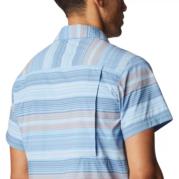 imageColumbia Mens Newton Ridge Plaid Short SleeveJet Stream Striped Sunset