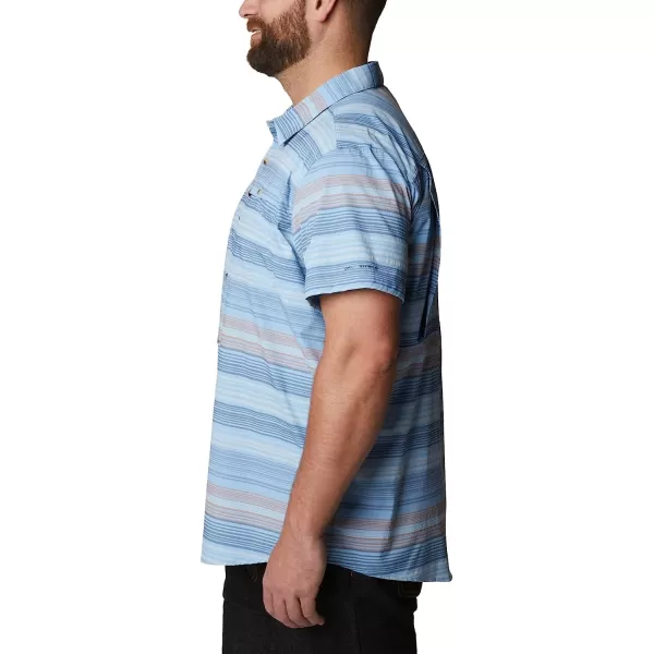 imageColumbia Mens Newton Ridge Plaid Short SleeveJet Stream Striped Sunset