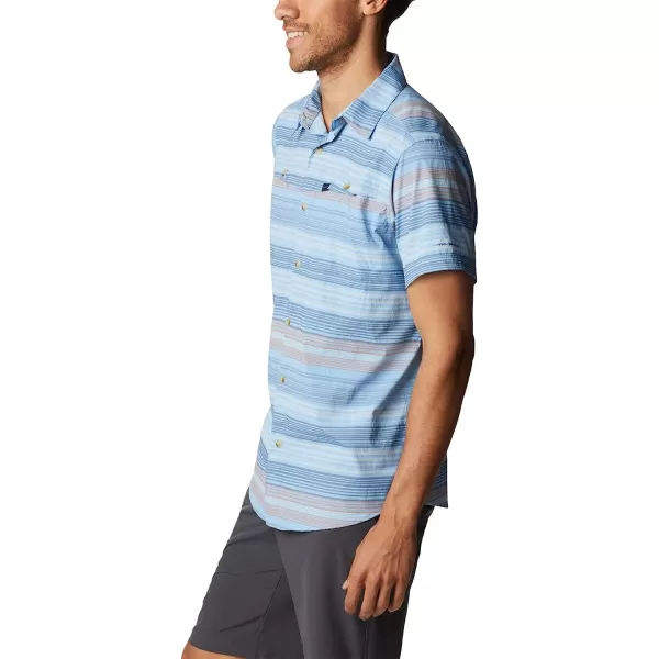 imageColumbia Mens Newton Ridge Plaid Short SleeveJet Stream Striped Sunset