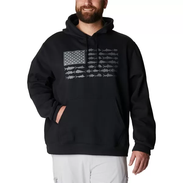 imageColumbia Mens PFG Fish Flag Ii HoodieBlackGraphite Usa