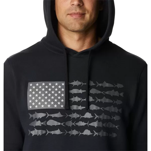imageColumbia Mens PFG Fish Flag Ii HoodieBlackGraphite Usa