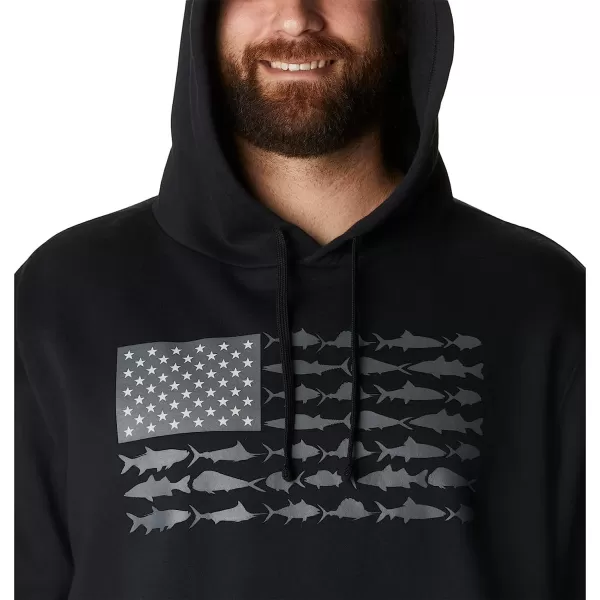 imageColumbia Mens PFG Fish Flag Ii HoodieBlackGraphite Usa