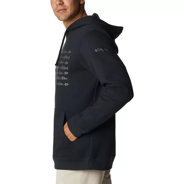 imageColumbia Mens PFG Fish Flag Ii HoodieBlackGraphite Usa