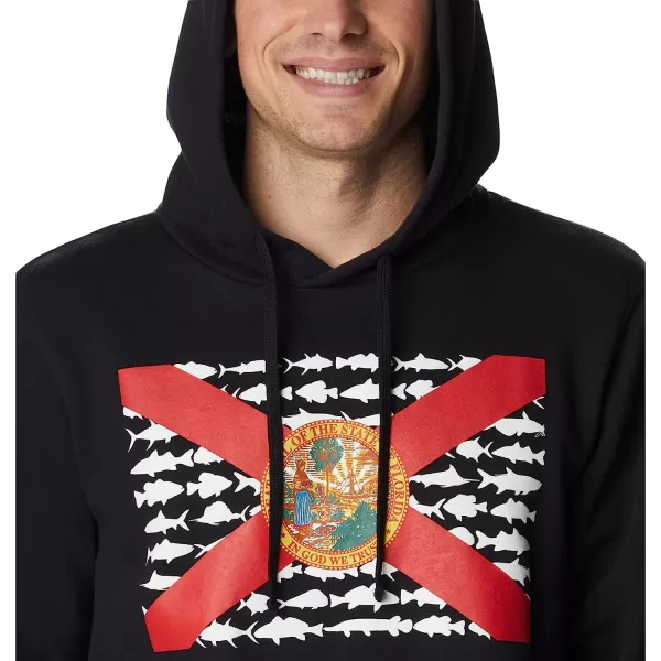 imageColumbia Mens PFG Fish Flag Ii HoodieBlackRed Spark Fl