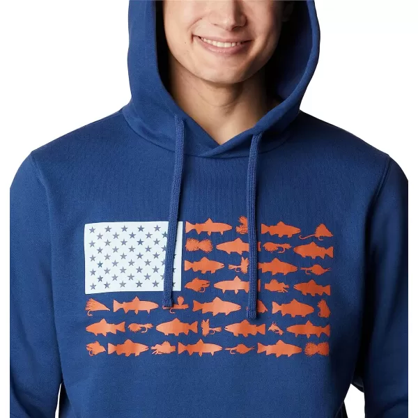 imageColumbia Mens PFG Fish Flag Ii HoodieCarbonIsland Orange Trout Flies