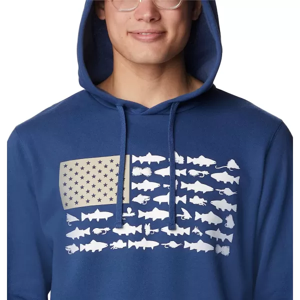 imageColumbia Mens PFG Fish Flag Ii HoodieCarbonWhite Trout Flies