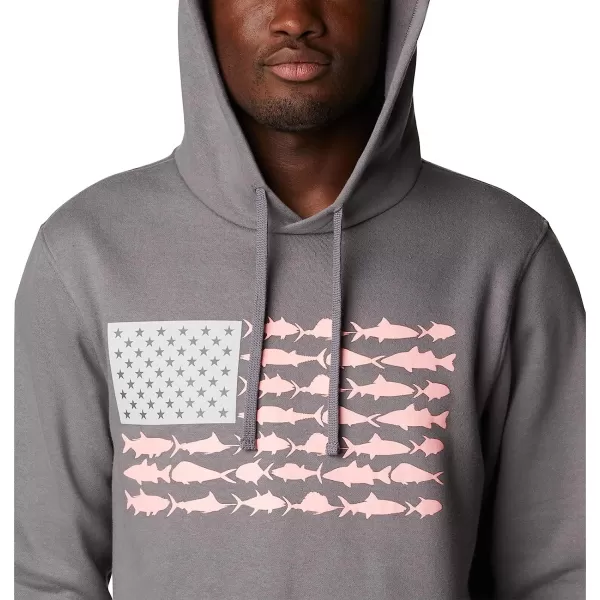imageColumbia Mens PFG Fish Flag Ii HoodieCity GreySorbet Usa