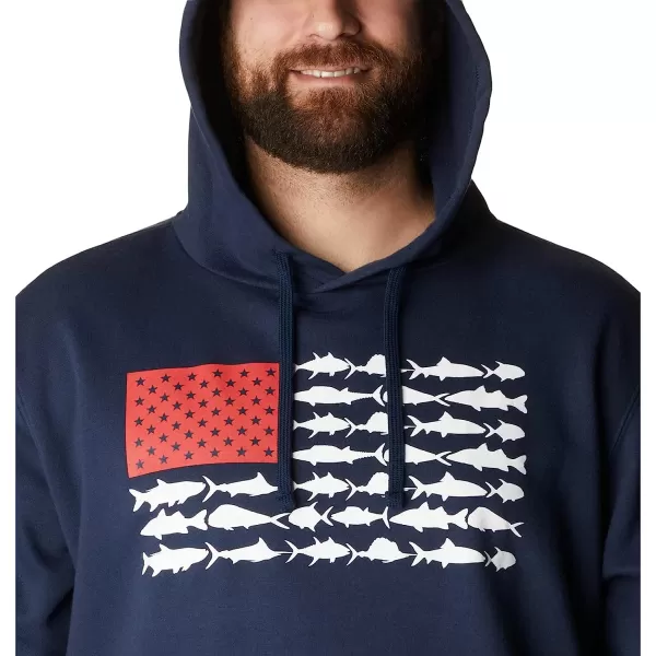 imageColumbia Mens PFG Fish Flag Ii HoodieCollegiate NavyWhite Usa