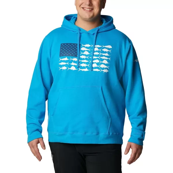 imageColumbia Mens PFG Fish Flag Ii HoodieCompass BlueWhite Offshore Fish