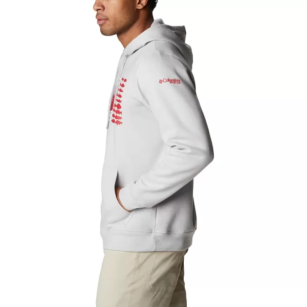 imageColumbia Mens PFG Fish Flag Ii HoodieCool GreyBright Red Canada