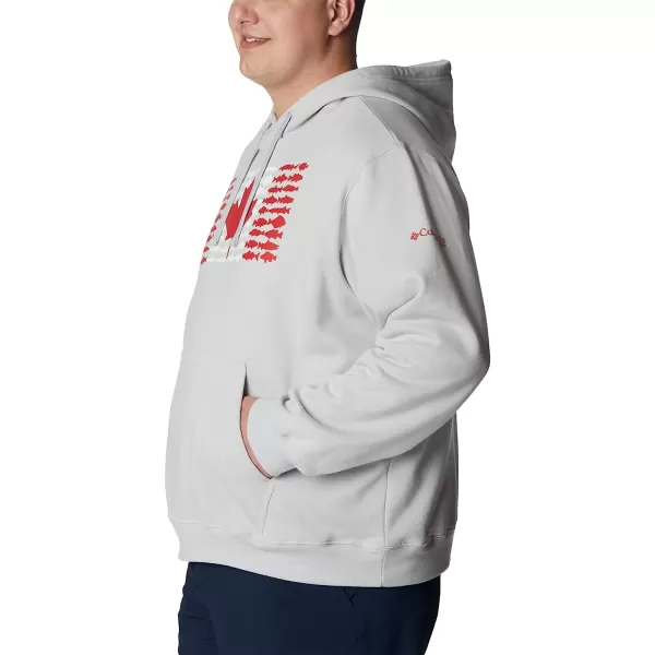 imageColumbia Mens PFG Fish Flag Ii HoodieCool GreyBright Red Canada
