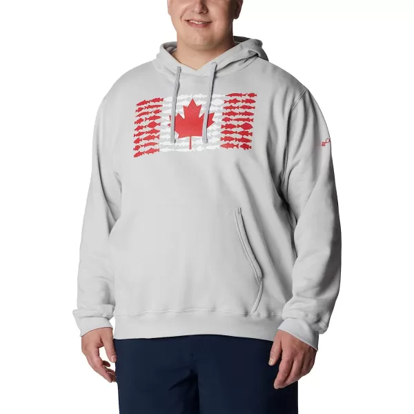 imageColumbia Mens PFG Fish Flag Ii HoodieCool GreyBright Red Canada