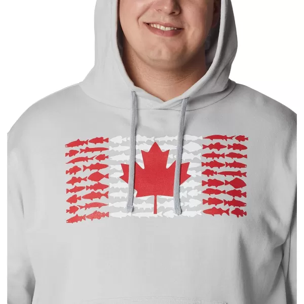 imageColumbia Mens PFG Fish Flag Ii HoodieCool GreyBright Red Canada