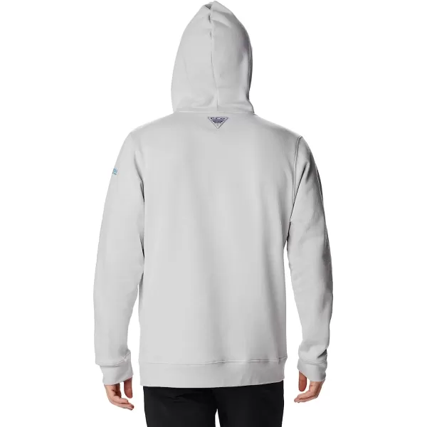 imageColumbia Mens PFG Fish Flag Ii HoodieCool GreyDeep Marine Inshore Fish