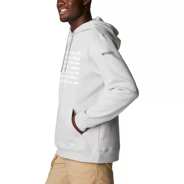 imageColumbia Mens PFG Fish Flag Ii HoodieCool GreyWhite Usa