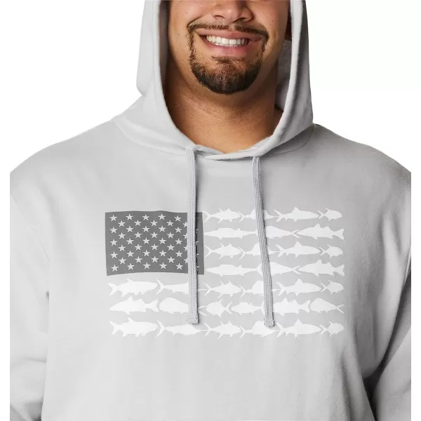 imageColumbia Mens PFG Fish Flag Ii HoodieCool GreyWhite Usa