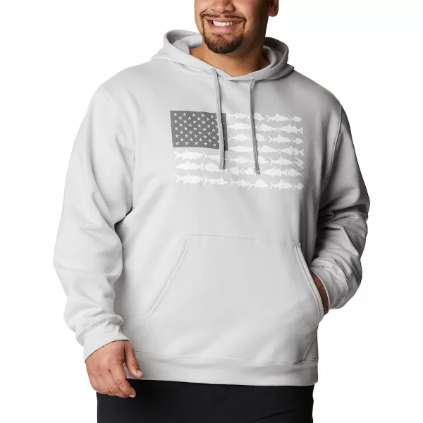 imageColumbia Mens PFG Fish Flag Ii HoodieCool GreyWhite Usa