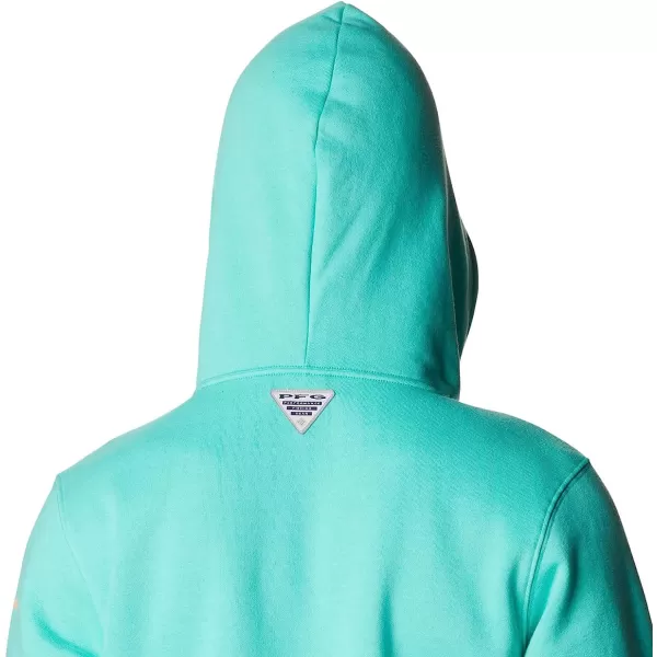 imageColumbia Mens PFG Fish Flag Ii HoodieElectric TurquoiseBright Nectar Usa