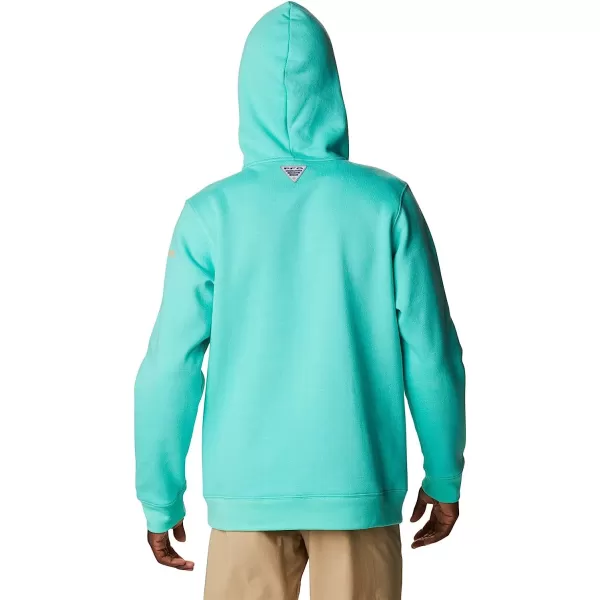 imageColumbia Mens PFG Fish Flag Ii HoodieElectric TurquoiseBright Nectar Usa