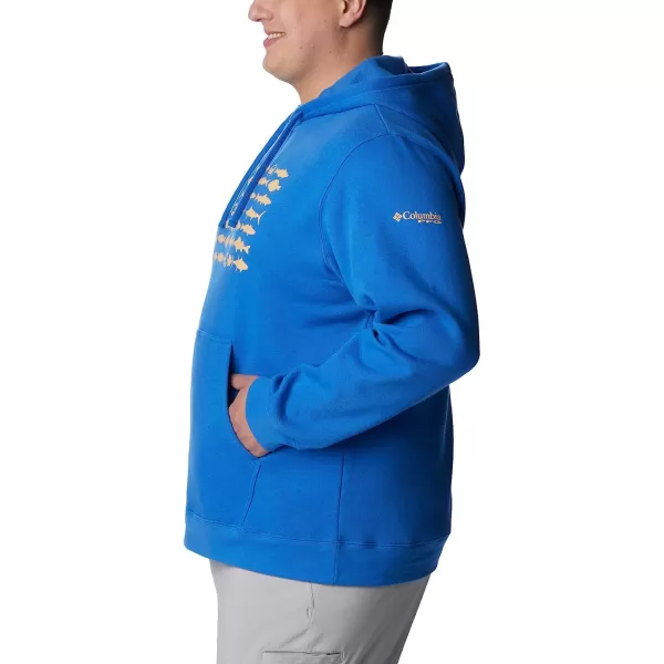 imageColumbia Mens PFG Fish Flag Ii HoodieVivid BlueCocoa Butter Mid Atlantic
