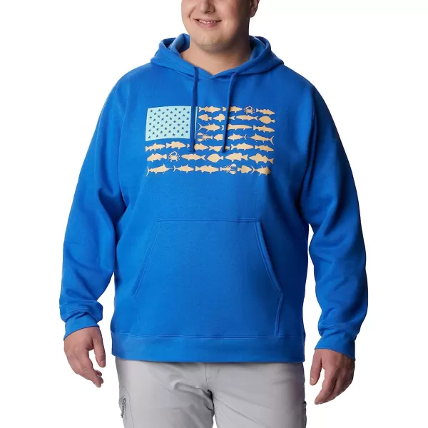 imageColumbia Mens PFG Fish Flag Ii HoodieVivid BlueCocoa Butter Mid Atlantic
